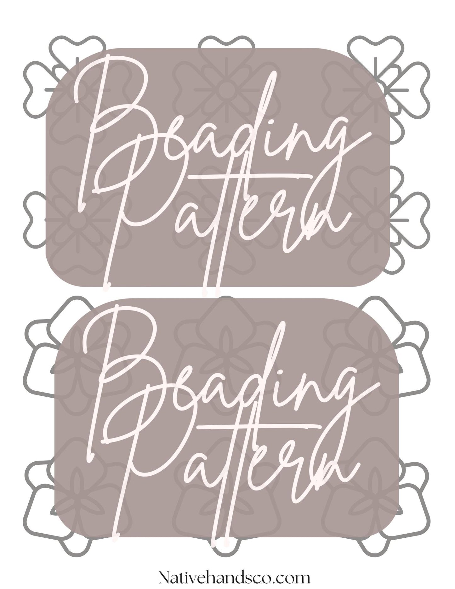 Beadwork Printable Floral Mix 2 Flat Stitch Template PDF Beading Pattern Print At Home - 2 Different Patterns