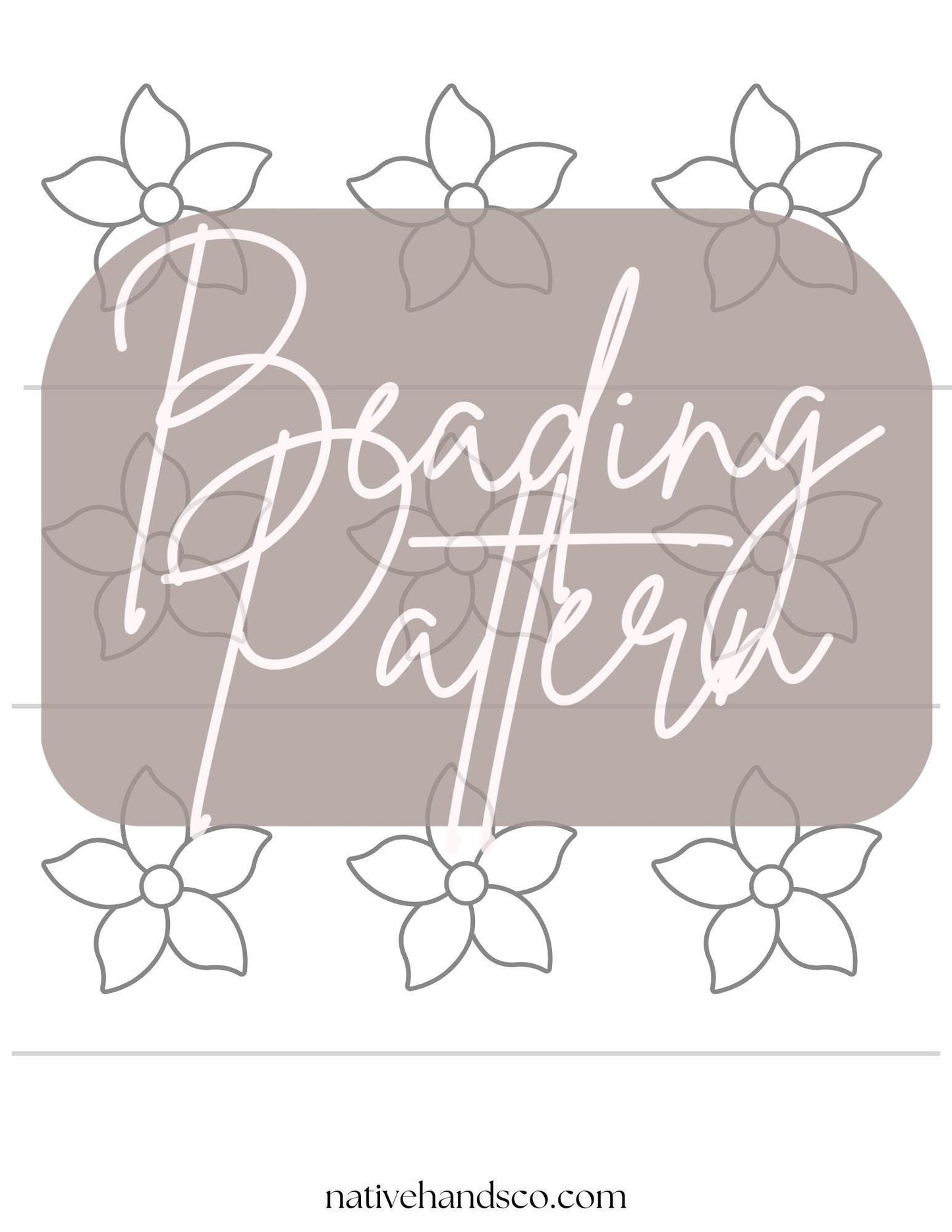Beadwork Printable Floral 2 Flat Stitch Template PDF Beading Pattern