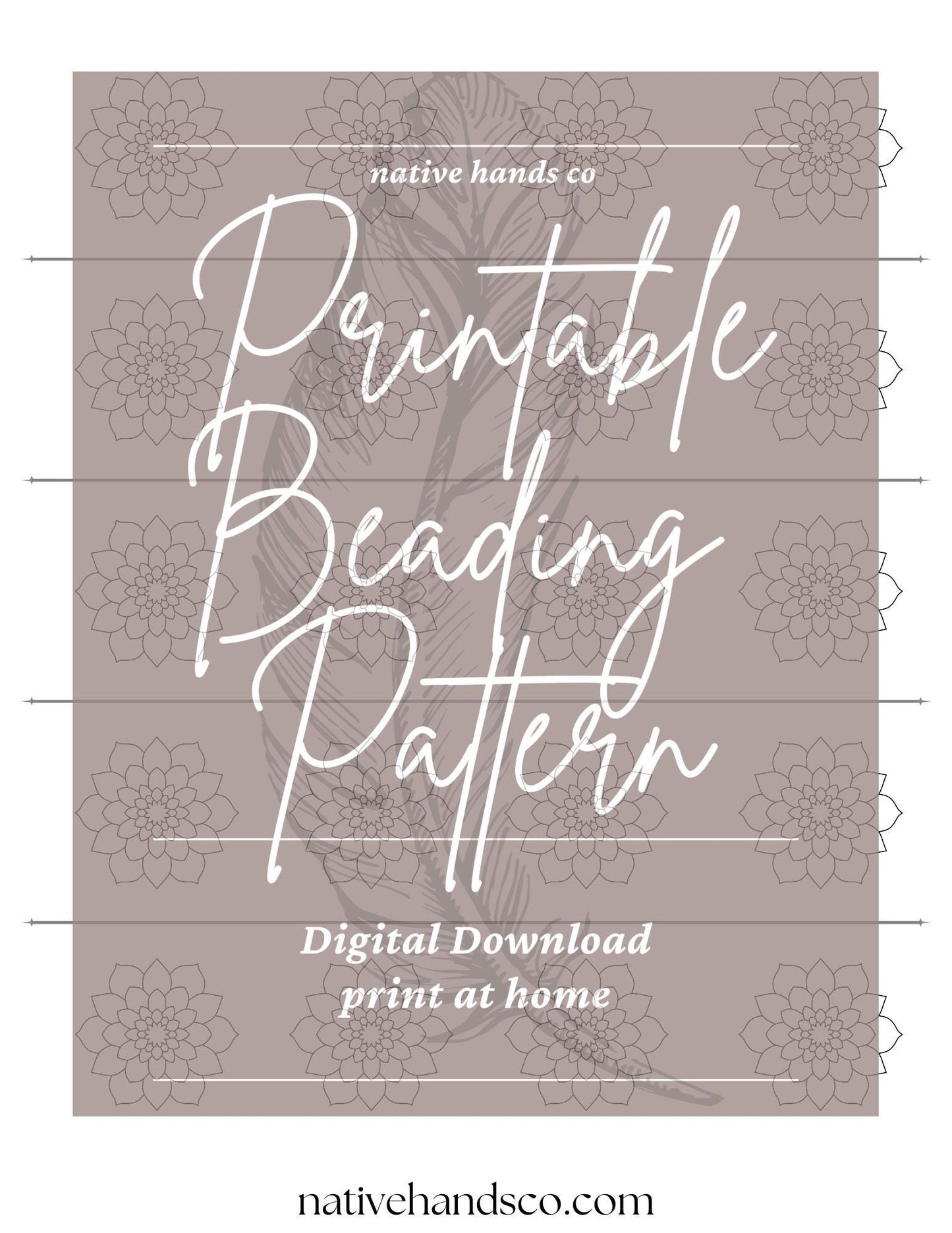 Beadwork Printable Floral 3 Flat Stitch Template PDF Beading Pattern