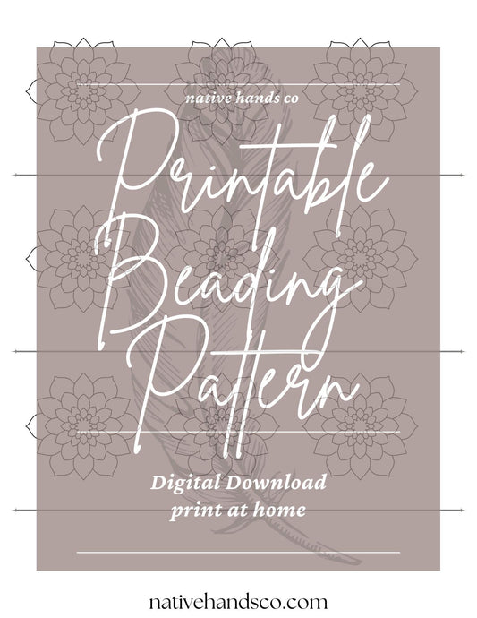 Beadwork Printable Floral 3 Flat Stitch Template PDF Beading Pattern