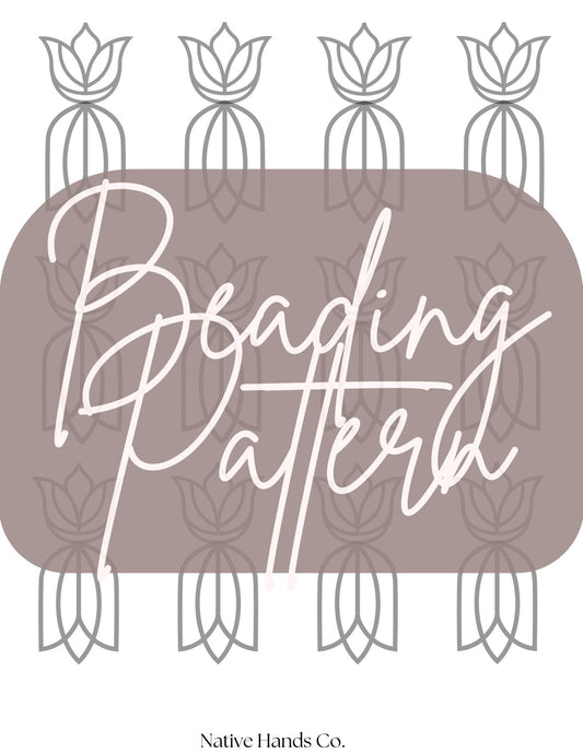 Native Beadwork Printable Long Floral  Flat Stitch Template PDF Beading Pattern Print At Home