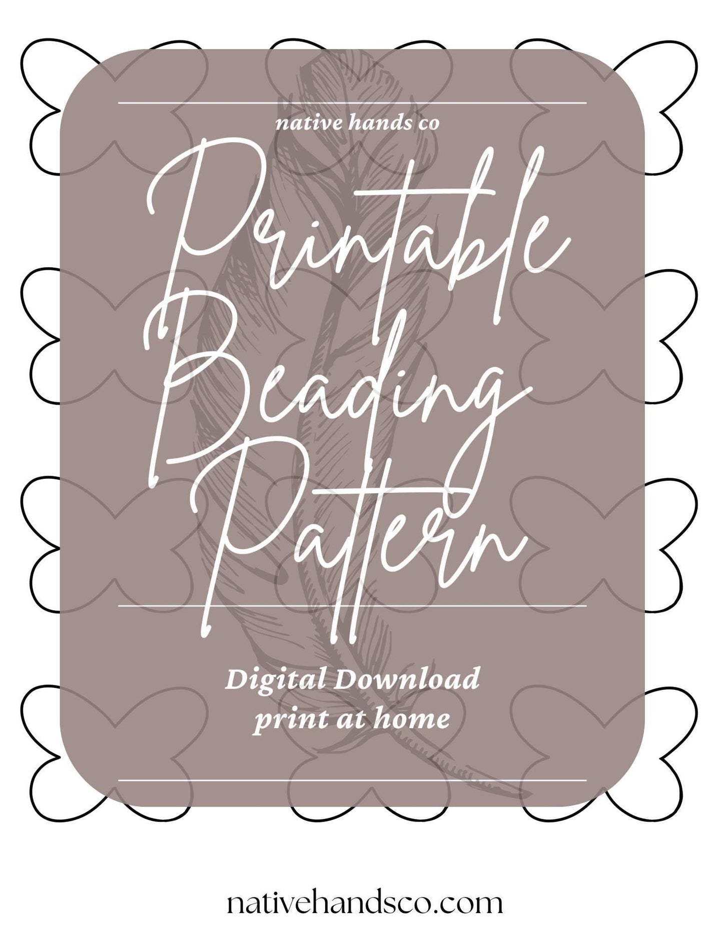 3 Sizes Native Beadwork Printable BUTTERFLY Outline Template PDF Beading Pattern