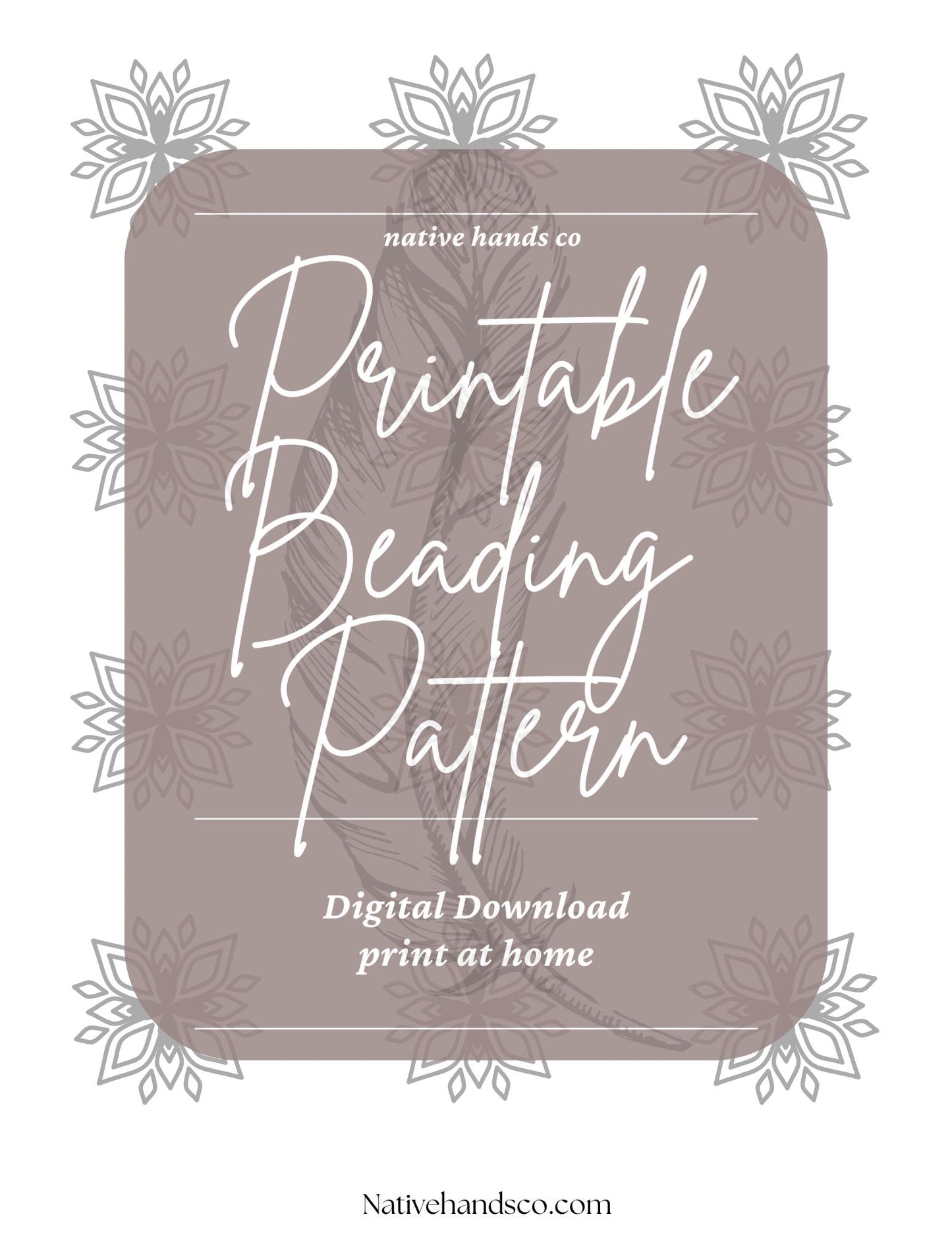 Fire Blossom 3 sizes Beadwork Printable Template PDF Beading Pattern
