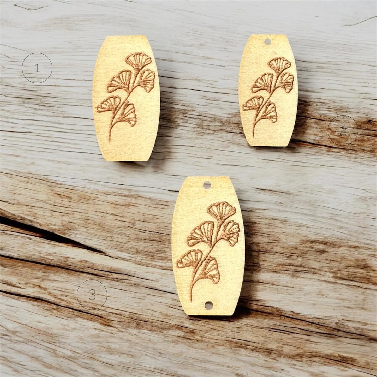 Ginko Biloba Wood Beading Cabochon Centers