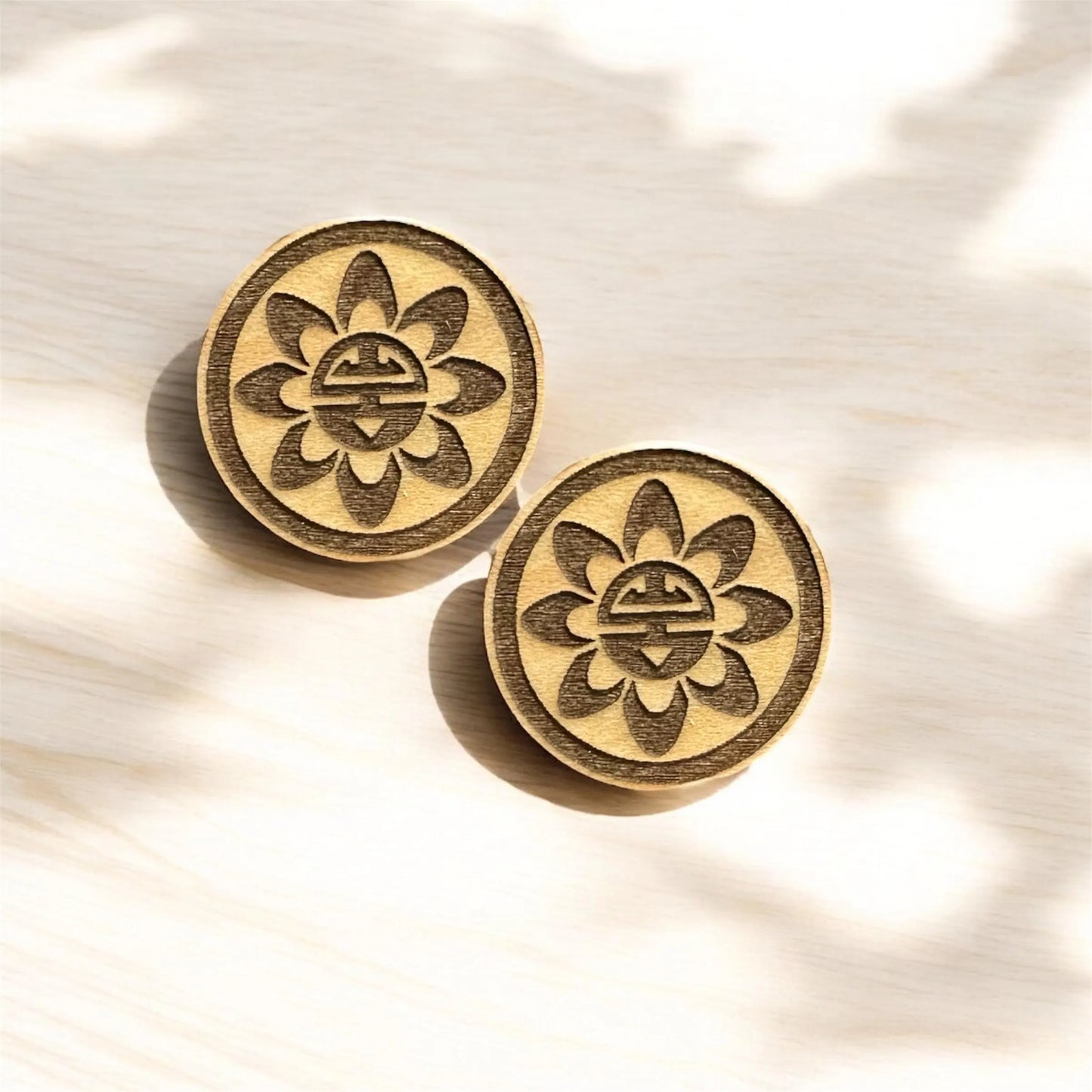 Hopi Sun Wood Beading Cabachon Center