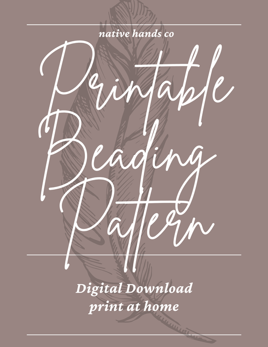 Native Beadwork Printable Flower 4 Template PDF Beading Pattern Print At Home